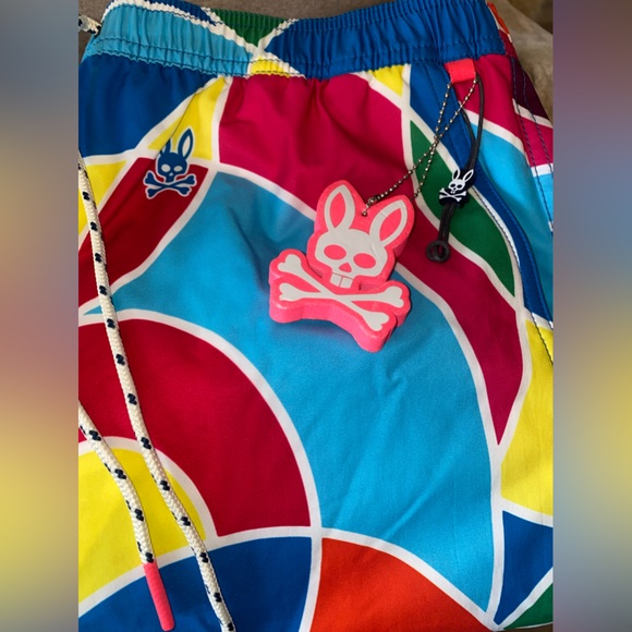 SOLD‼️NWT MENS PSYCHO BUNNY DARWIN SWIM SHORTS (SEAPORT BLUE)- SIZE LARGE - Picture 13 of 15